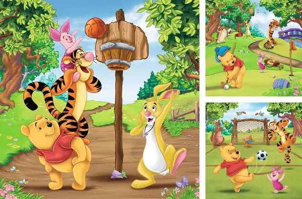 Puzzle 3x49 pièces - Journée sportive / Disney Winnie l'Ourson