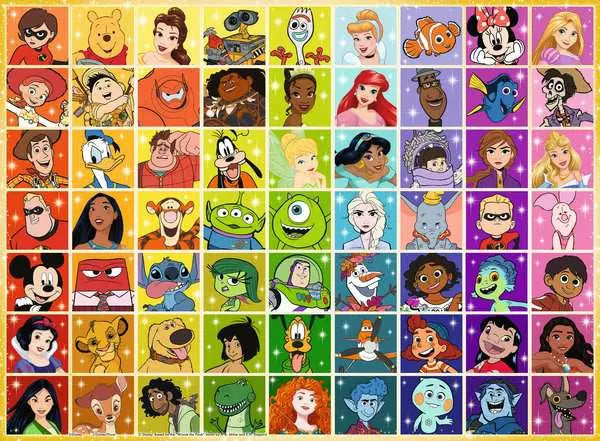 Puzzle 100 pièces - La palette de couleurs Disney
