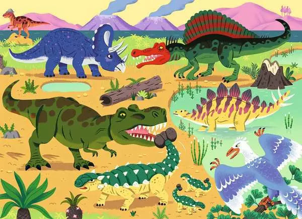 Puzzle 60 pièces - Les dinosaures du Crétacé