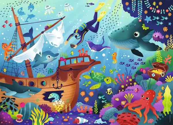 Puzzle 100 pièces - Le monde sous-marin
