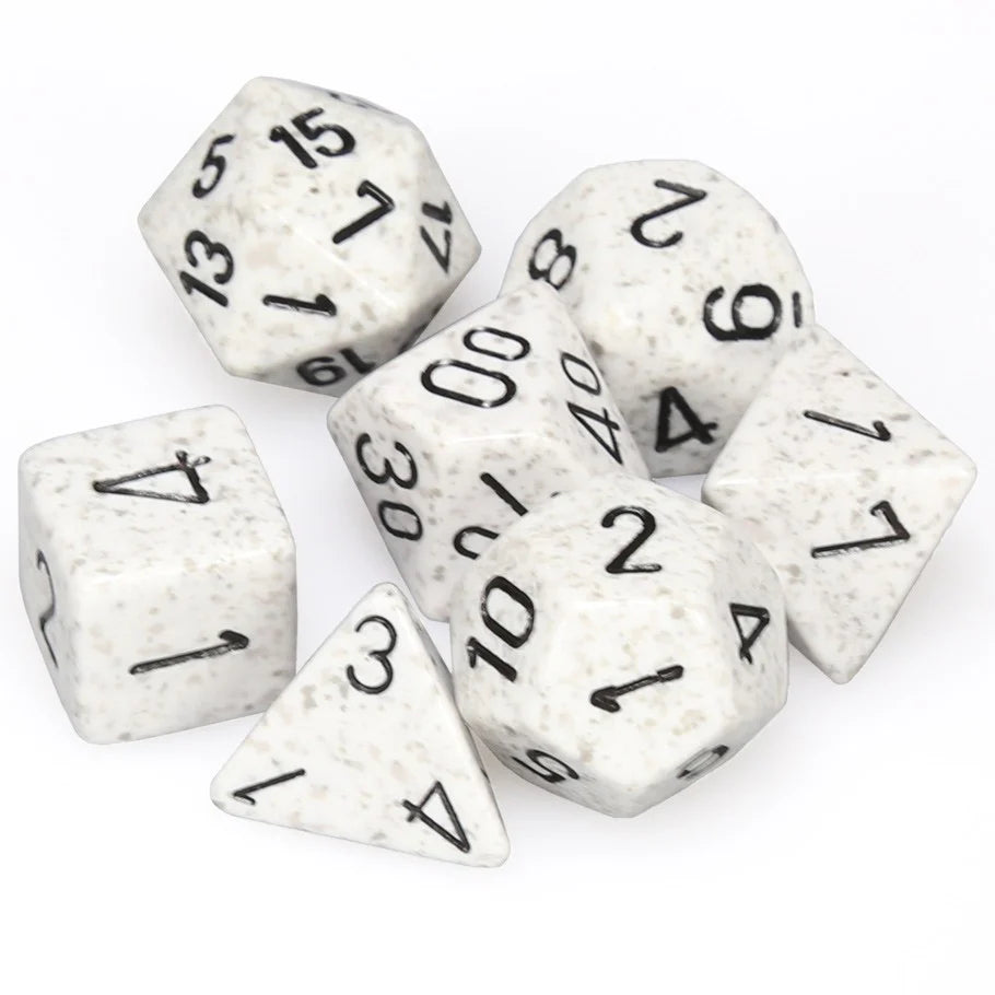 Set de 7 dés - GRANITE - ARCTIC Blanc/Gris - Chessex