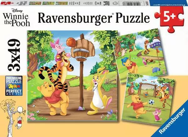 Puzzle 3x49 pièces - Journée sportive / Disney Winnie l'Ourson