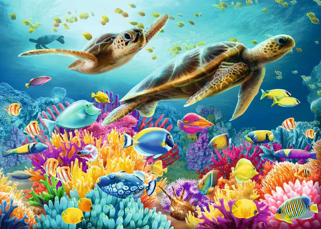 Puzzle 1000 pièces - Le monde sous-marin bleu