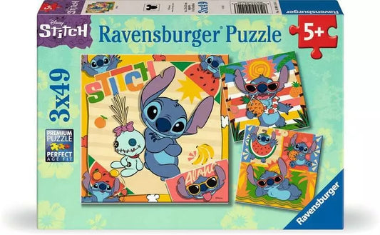 Puzzle 3x49 pièces - Aloha - Stitch