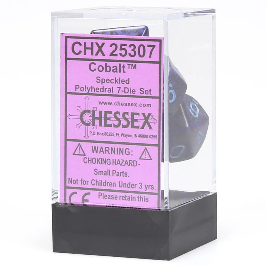 Set de 7 dés - GRANITE - COBALT Cobalt/Bleu - Chessex