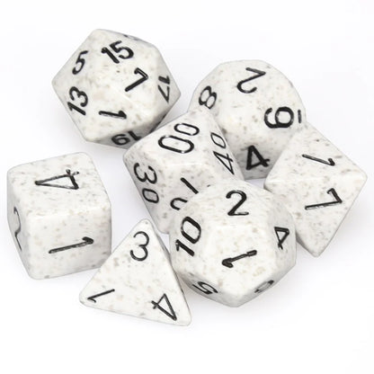 Set de 7 dés - GRANITE - ARCTIC Blanc/Gris - Chessex