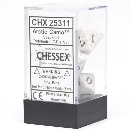 Set de 7 dés - GRANITE - ARCTIC Blanc/Gris - Chessex